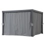Graue Sunjoy Vorhänge für Matterhorn Multi-Pergola 306x306 cm, geschlossen.