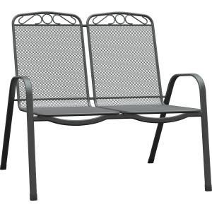Gartenbank Sacramento, 2-Sitzer aus Stahlgeflecht, wetterfest und robust.