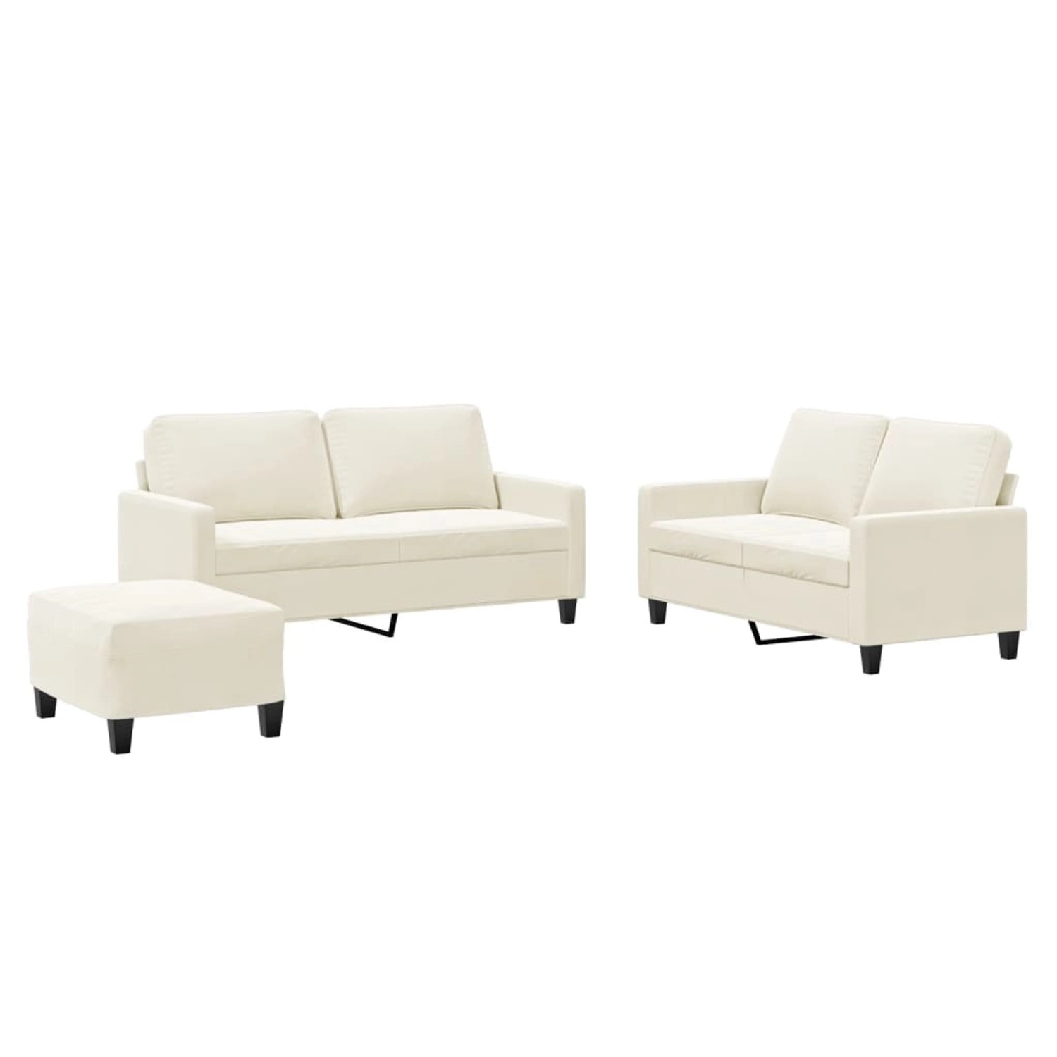 vidaXL 3-Tlg Sofagarnitur mit Kissen Creme Samt 3201514 günstig online kaufen