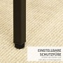 Verstellbarer Schutzfuß eines HOMCOM Bartisch-Sets aus Stahl auf Teppich. Schützt den Boden und sorgt für Stabilität.