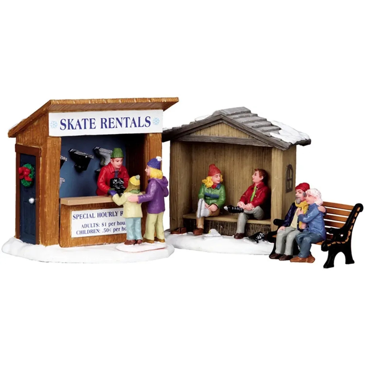 Weihnachtsdekoration Schlittschuhverleih 3-teilig