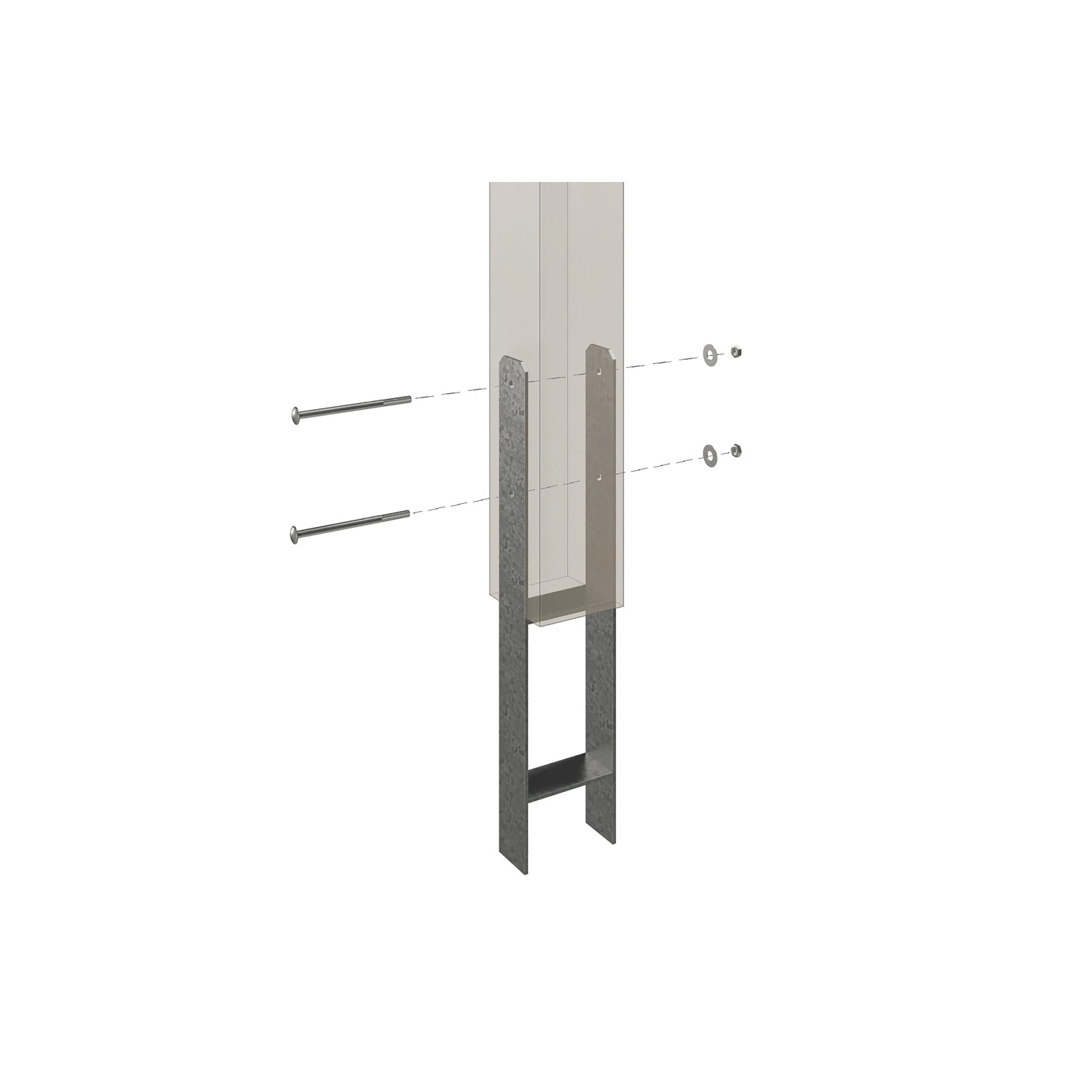 Detailaufnahme H-Pfostenanker für Skan Holz Terrassenüberdachung Sanremo.