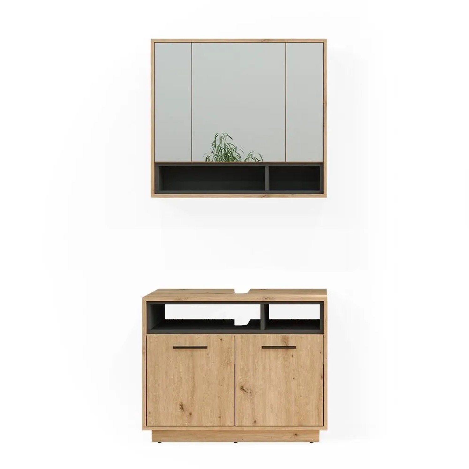 Vicco Badmöbel-Set Beatrice Artisan-Eiche 80 x 64 2-teilig