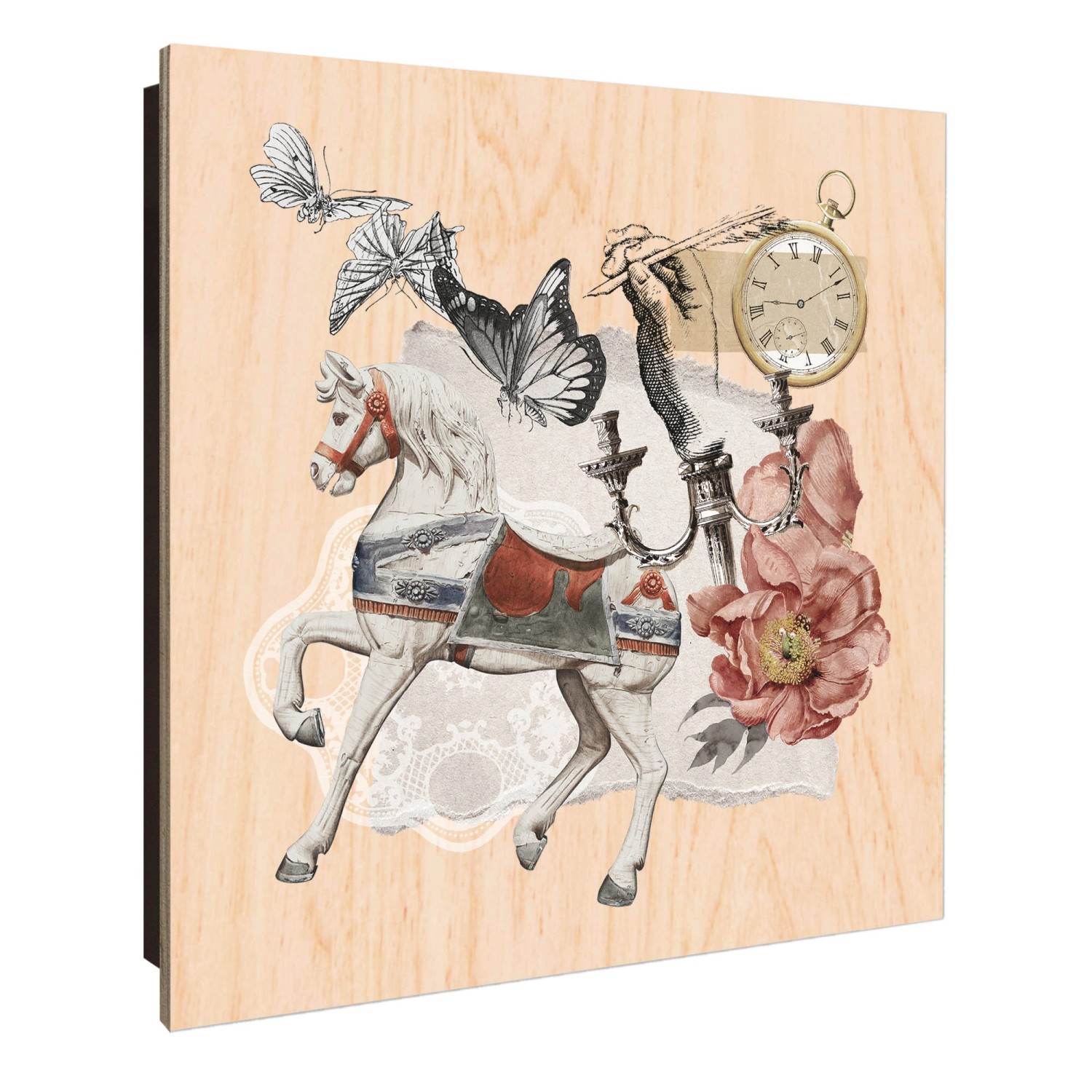 Banjado Großer Schlüsselkasten Holz 30x30cm Schwarz Scharnier Links 50 Hake günstig online kaufen