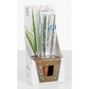 Scheurich Bewässerungsfigur Copa M, transparent, 150ml, für Zimmer- und Gartenpflanzen.
