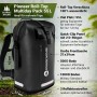 Schwarzer SCANDIC NATURE Rucksack Pioneer 55L, wasserdicht, Roll Top, ideal für Outdoor, Wandern und Trekking.