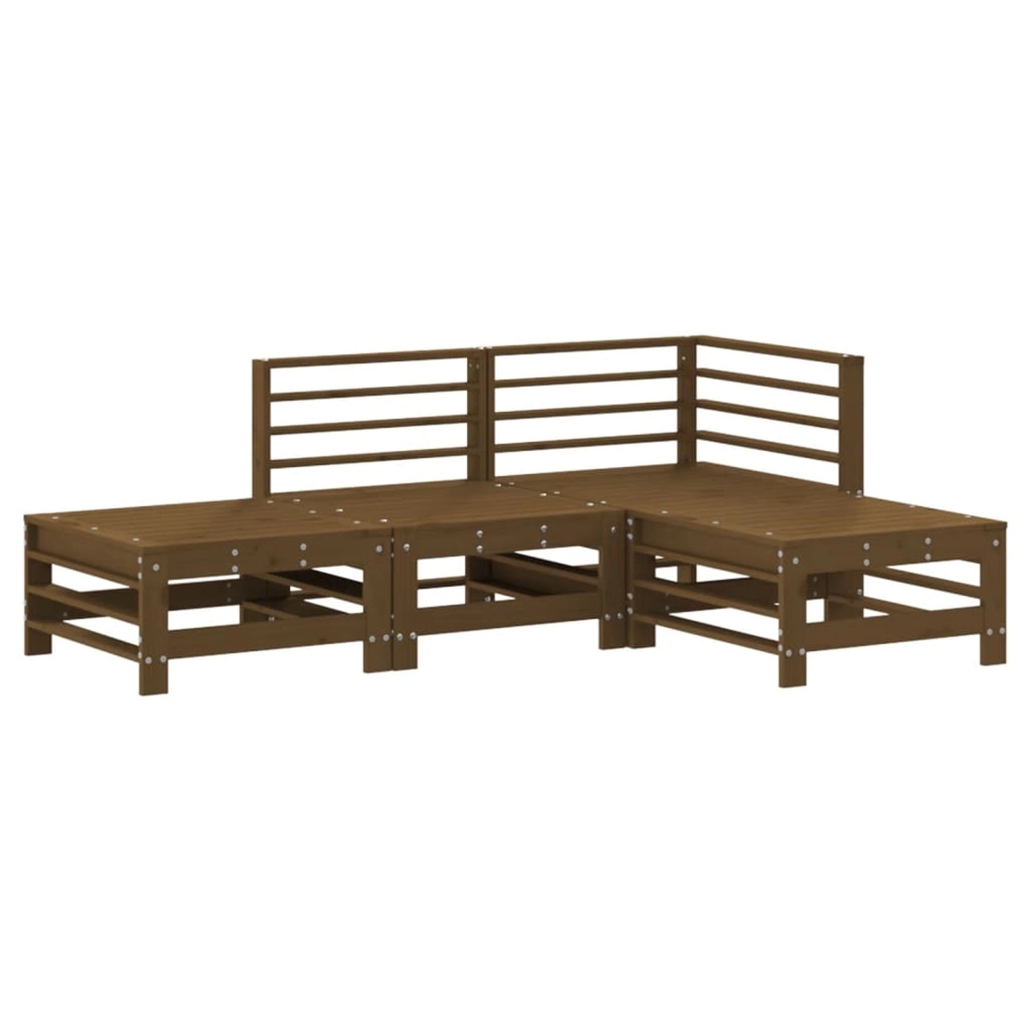 vidaXL 4-tlg Garten-Lounge-Set Honigbraun Massivholz Kiefer Modell 20 günstig online kaufen