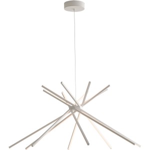 Moderne, 8-flammige LED-Pendelleuchte Shanghai von Luce Design, weiß, Ø 113 cm.
