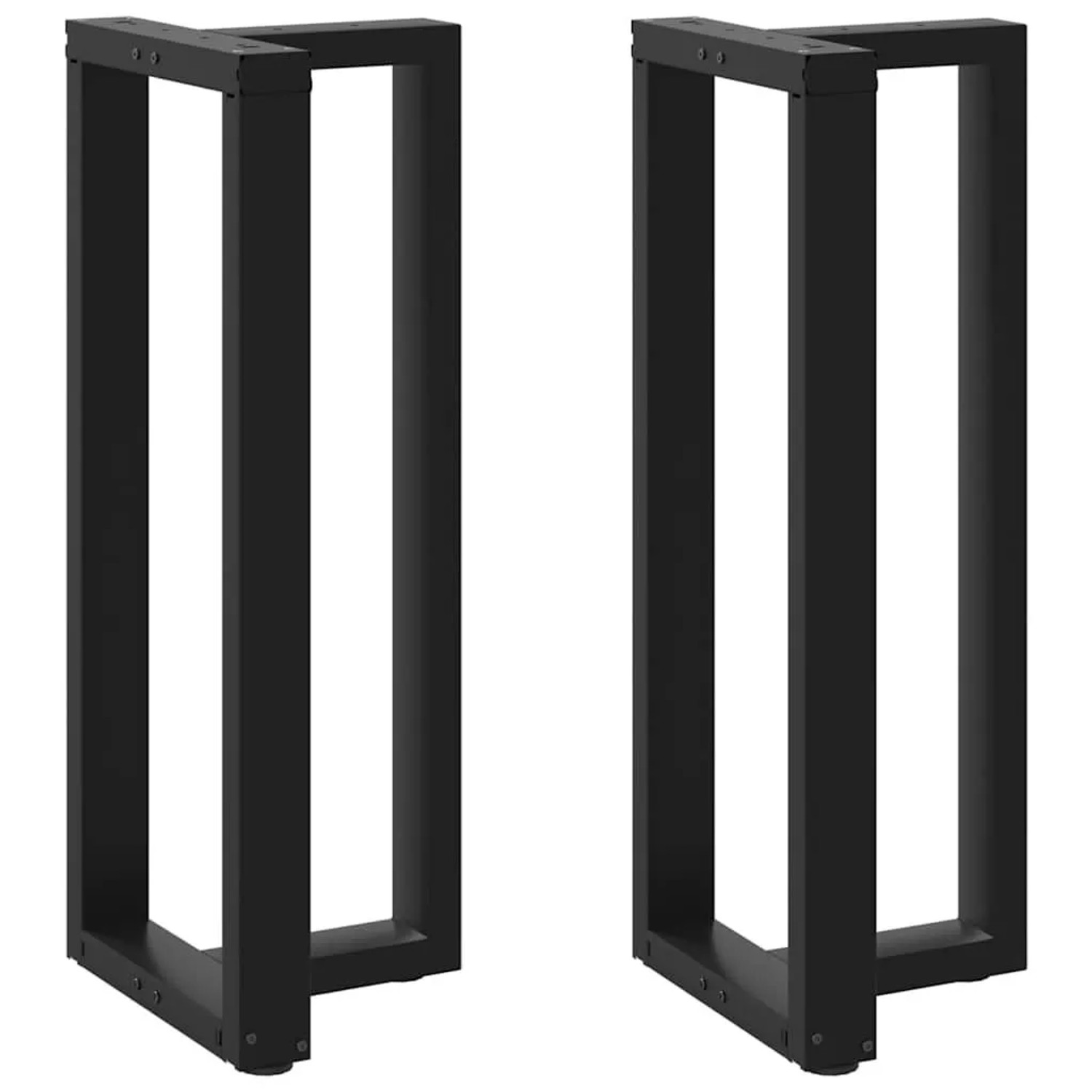 vidaXL Bartischbeine T-Form 2 Stk Schwarz 50x35x100-101 cm Stahl 4013088