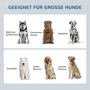 Geeignete Hunderassen für den PawHut Hundenapf mit Schublade: Dalmatiner, Labrador, Sharpei u.a.