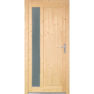 Nebeneingangstür Panto NET 510 Fichte Natur, 98x200 cm, mit Lichtausschnitt und Rechts-Anschlag.
