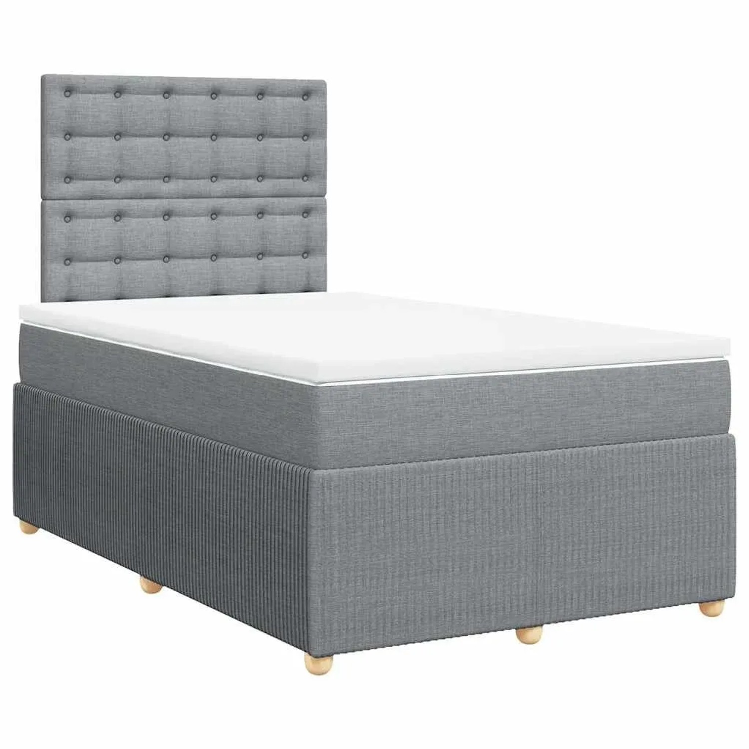 Thumbnail - vidaXL Boxspringbett mit Matratze Hellgrau 120x200 cm Stoff 3294337