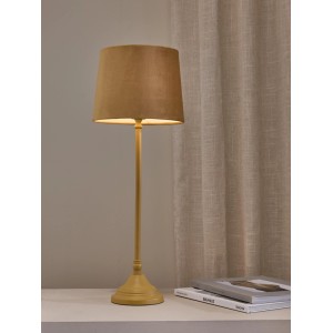 Elegante PR Home Tove Tischleuchte mit beigem Samtschirm für skandinavisches Design im Innenraum.