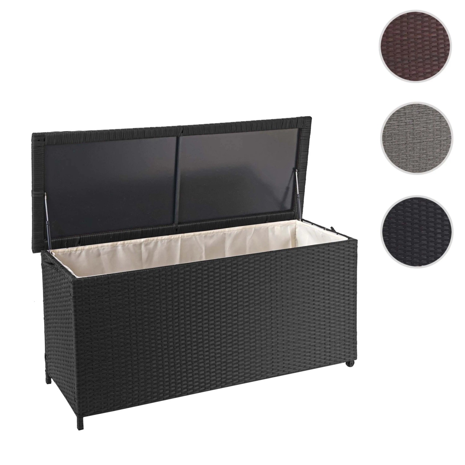 MCW Garten Aufbewahrungsbox D88 Poly-Rattan 320l Schwarz 63 x 135 x 52 cm kaufen bei OBI