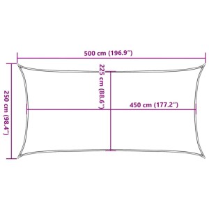 vidaXL Sonnensegel 160 g/m² Rechteckig Hellgrau 2,5x5 m HDPE 4001983