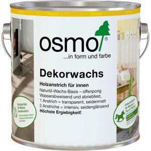 Dose Osmo Dekorwachs Intensiv weiß 2,5 l für Holz im Innenbereich.