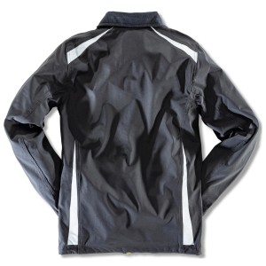 Bullstar Light-Softshelljacke Ultra Schwarz, Größe M, Rückansicht. Arbeitskleidung mit Reflexelementen.