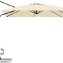 Schneider Ampelschirm Rhodos Junior, 270x270 cm, Natur, mit Kurbel und Neigungsfunktion.
