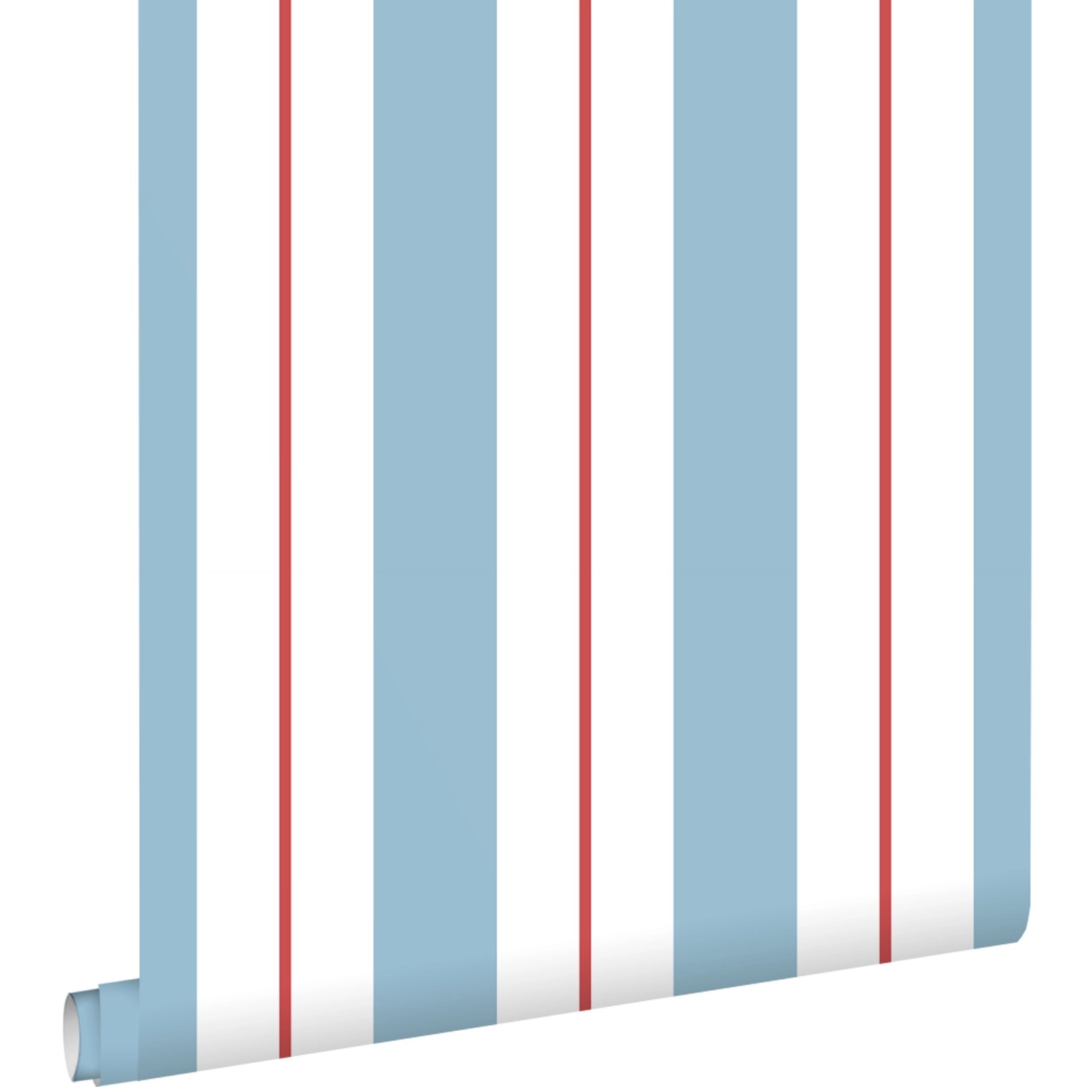 ESTAhome Tapete Streifen Blau und Rot 50 x 900 cm günstig online kaufen