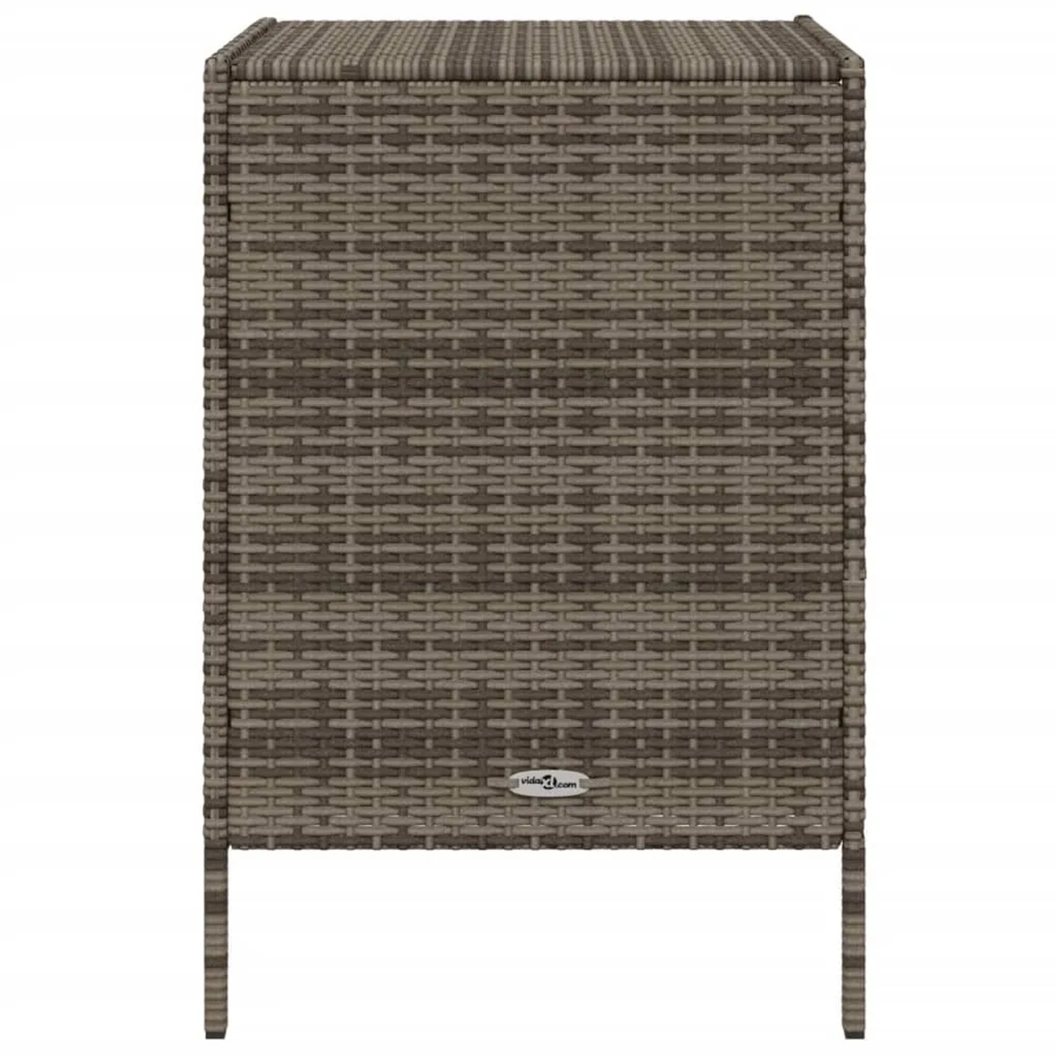 Grauer VidaXL Gartenschrank aus Polyrattan, 55x59x80 cm, ideal zur Aufbewahrung im Garten.