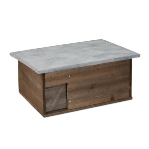 Relaxdays Igelhaus Bausatz Tannenholz Braun Wasserdicht 21 cm x 46 cm x 34 cm 2,5 kg
