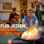 Evocamp feuerfeste Unterlage 100x100cm unter Feuerkorb beim Grillen mit Freunden.