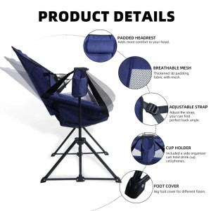CCLIFE Campingstuhl Klappstuhl Outdoor Faltbar 100Kg Blau