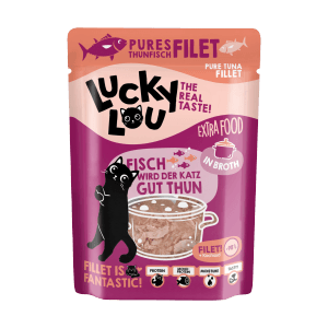 Lucky Lou Katzen-Nassfutter Thunfisch Filet in Broth, 70g Pouch.