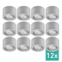 12er Set Oktaplex Deckenspots Lile S, dimmbar, warmweiß, Aluminium gebürstet. Lampen & Leuchten.