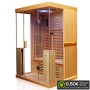 Dewello Infrarotkabine Kingston für 2 Personen aus Hemlock Tannenholz mit Glasfront.