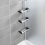 Wenko Teleskop Duschregal Line aus Aluminium mit drei Ablagen in Dusche.