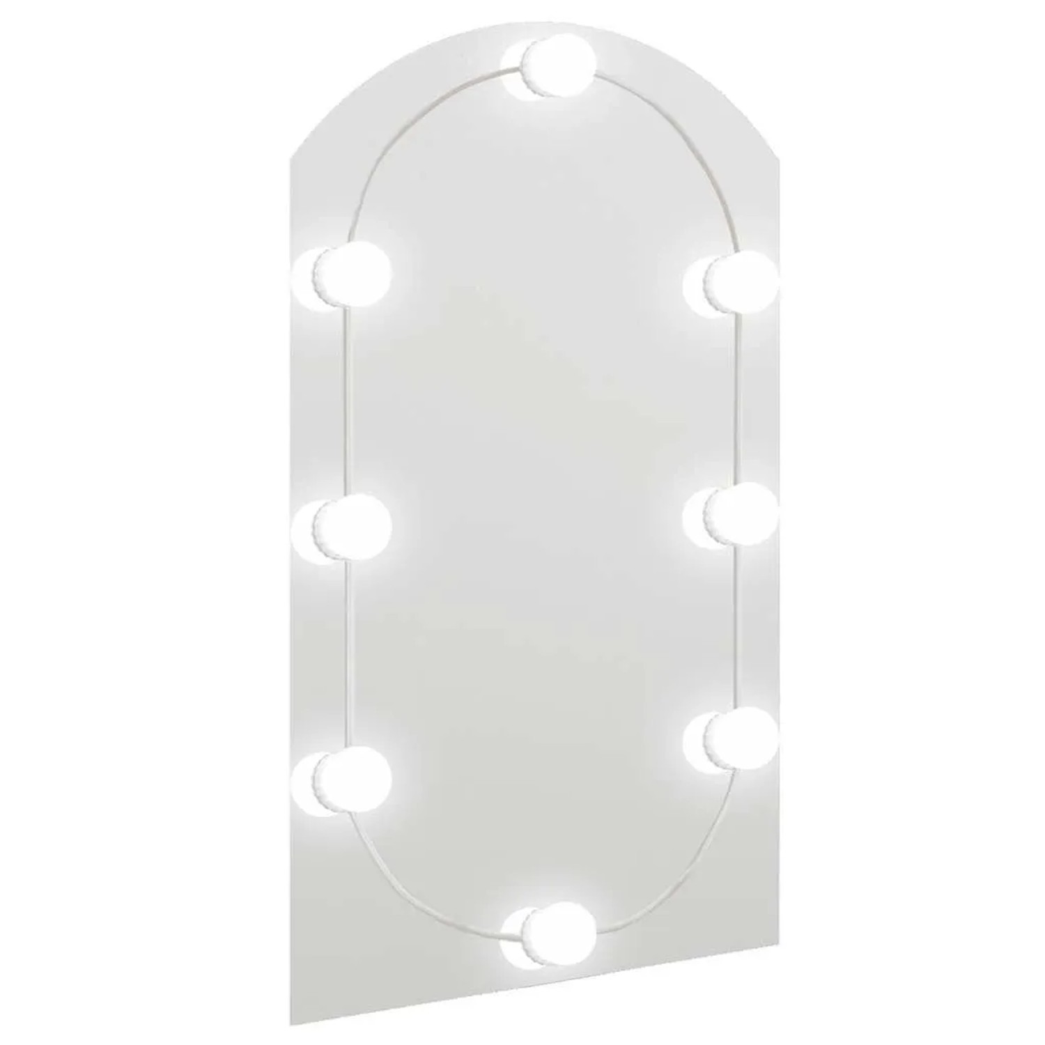 vidaXL Spiegel mit LED-Leuchten 70x40 cm Glas Bogenförmig 3102977
