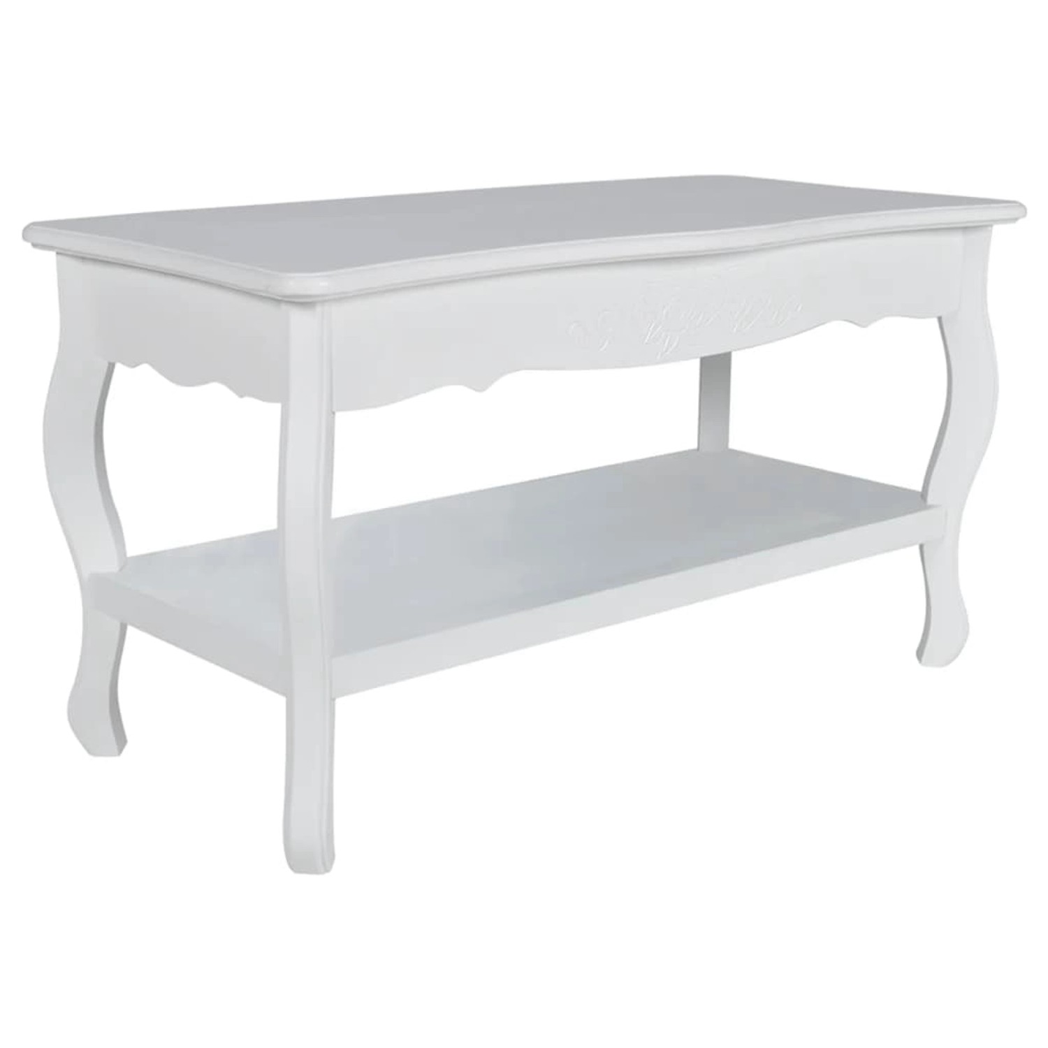 vidaXL Couchtisch mit Ablage MDF Weiß 60629 günstig online kaufen