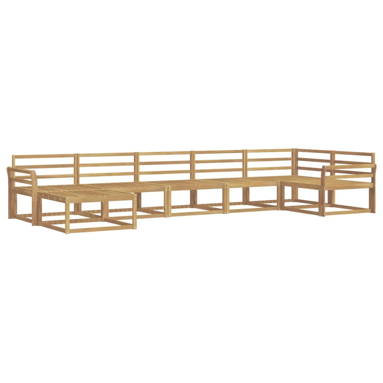 vidaXL Outdoor-Sofagarnitur 7 Stk Weiß Massivholz Akazie 3386758