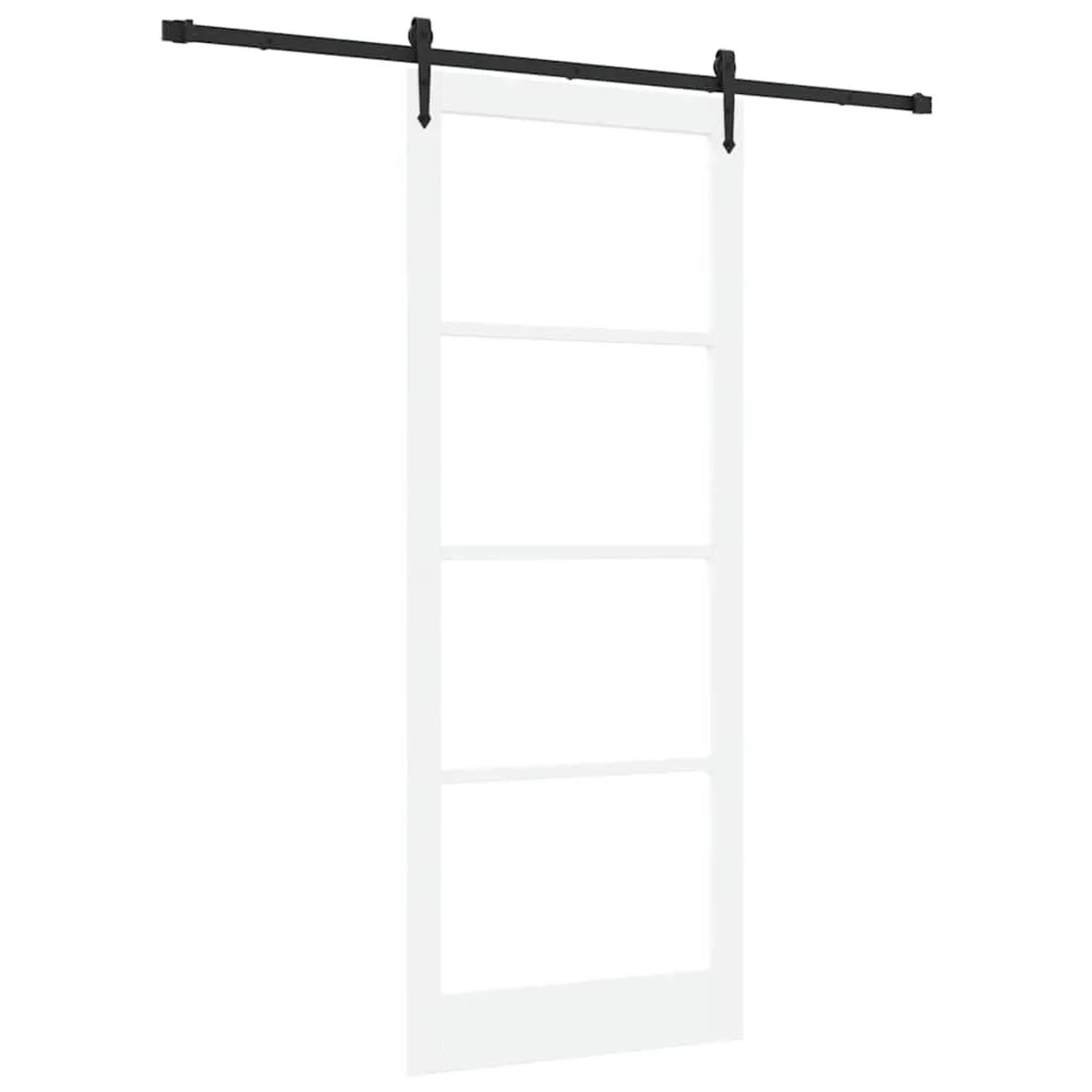 vidaXL Schiebetür ORKDAL Weiß 93 x 232 cm Massivholz Kiefer und Glas 3332488