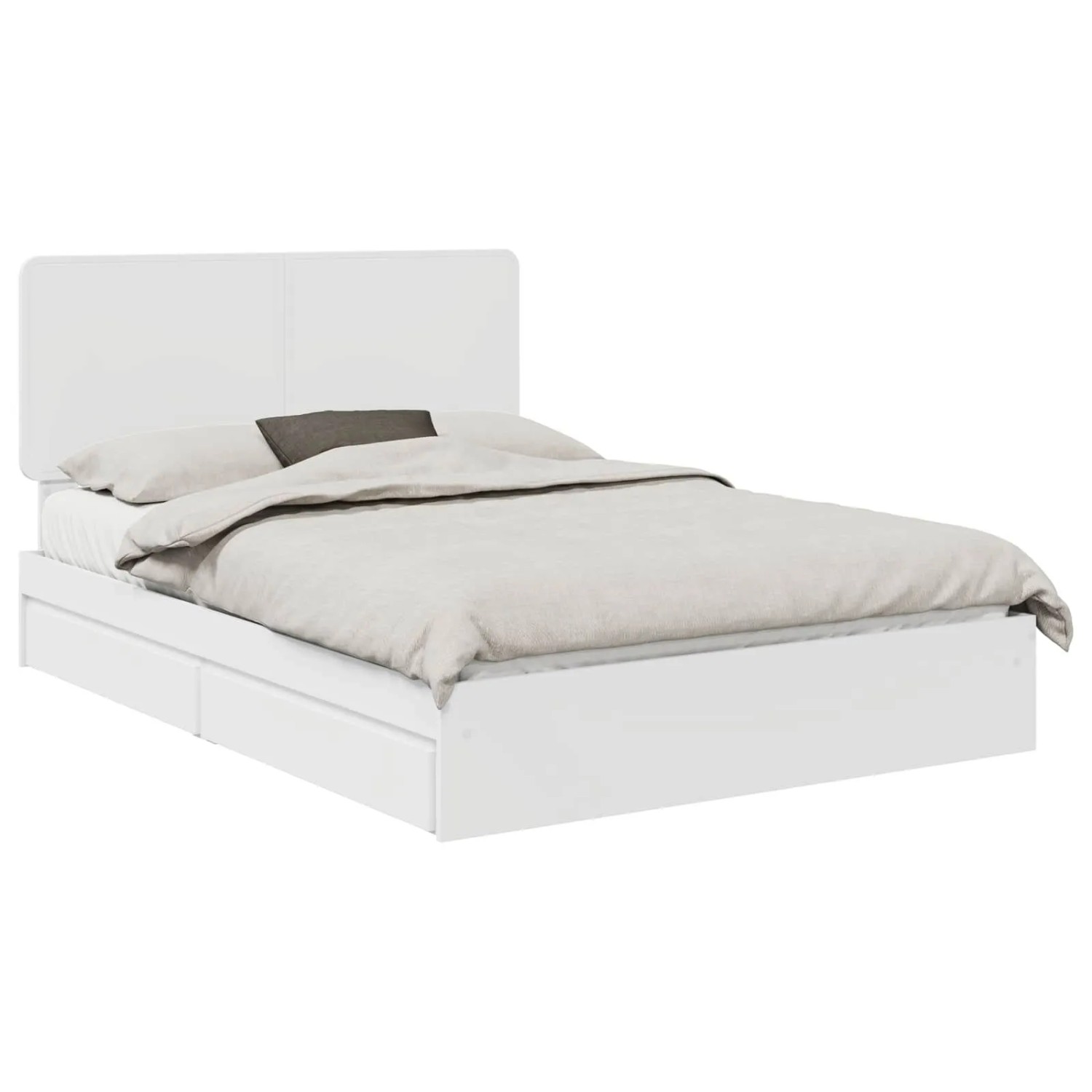 vidaXL Stauraumbett mit Kopfteil Weiß 150 x 200 cm Holzwerkstoff 3412672 günstig online kaufen