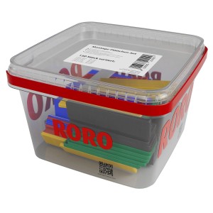 Roro Montageplatten-Set, 150-teilig im Eimer, verschiedene Farben und Stärken für Tür-Zubehör.