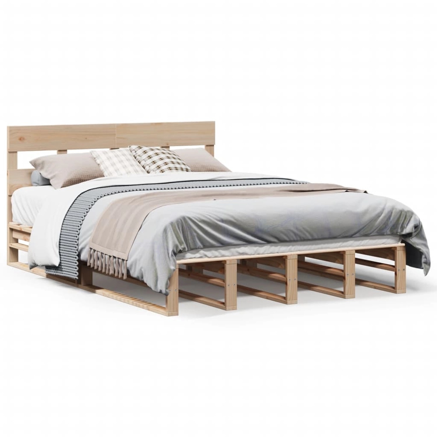 vidaXL Massivholzbett ohne Matratze 150x200 cm Kiefernholz 3302297 günstig online kaufen