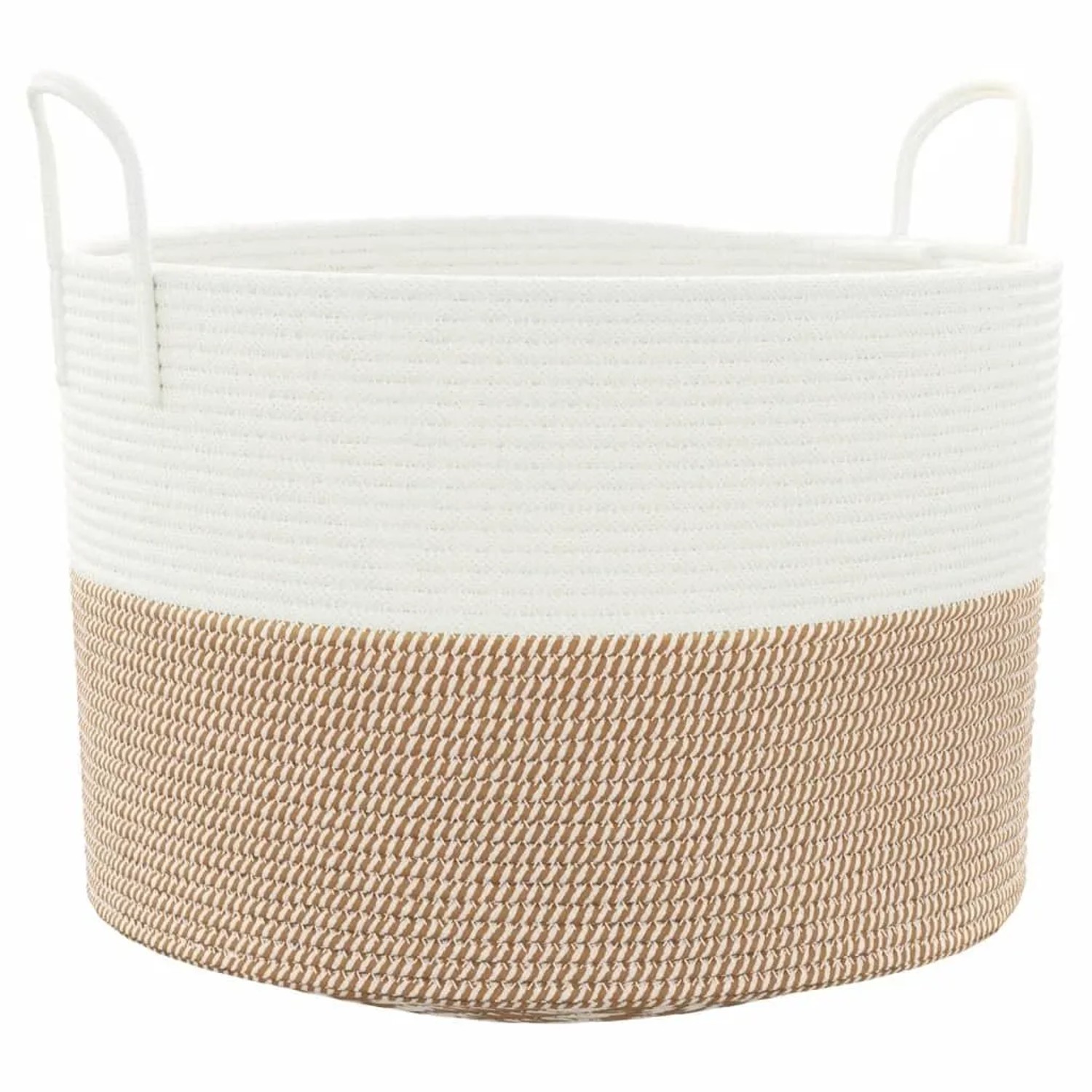 vidaXL Aufbewahrungskorb Braun und Weiß Ø51x33 cm Baumwolle 358492