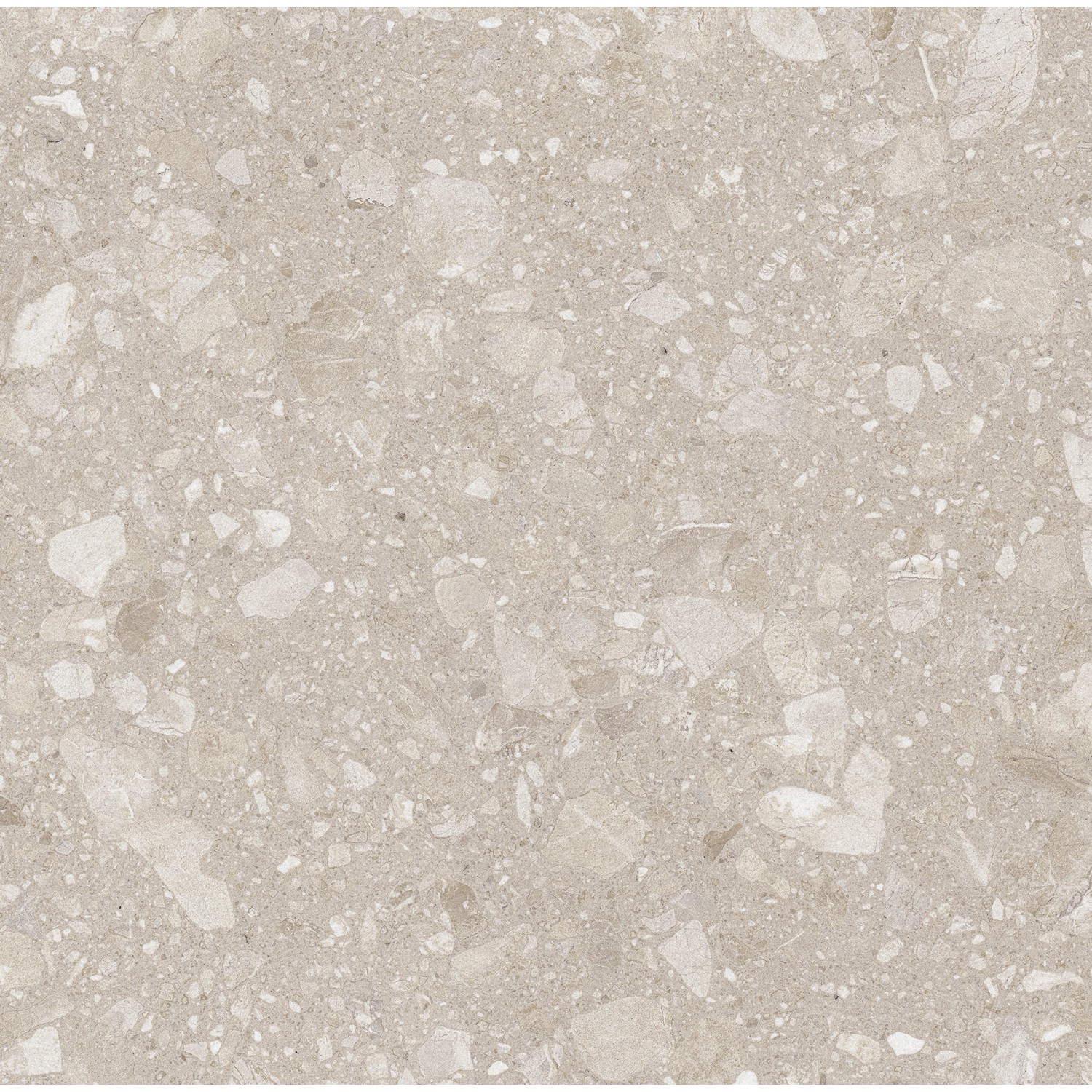 Beige Feinsteinzeug Bodenfliese, 60x60 cm, matte Steinoptik für Innen- und Außenbereich.