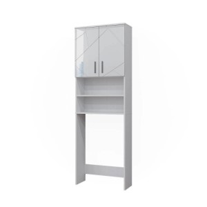 Vicco Waschmaschinenschrank Irma Weiß Hochglanz 64 x 191