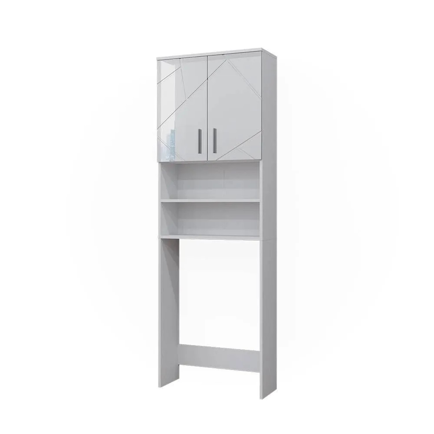 Vicco Waschmaschinenschrank Irma Weiß Hochglanz 64 x 191