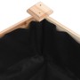 Detailansicht Hochbeet aus Tannenholz mit schwarzem Vlies-Einsatz.