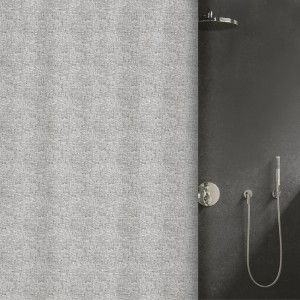 Anthrazitfarbener Spirella Elements Duschvorhang Ilo mit feiner Struktur.