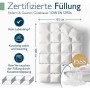 Weiße Beautissu Ganzjahresdecke 135x200cm mit Kassettensteppung, Daunen & Federn Füllung. Zertifizierte Qualität.