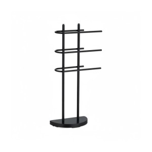Relaxdays Handtuchständer Eisen Schwarz Freistehend mit 3 Stangen 83 cm x 39 cm x 18 cm 3,3 kg