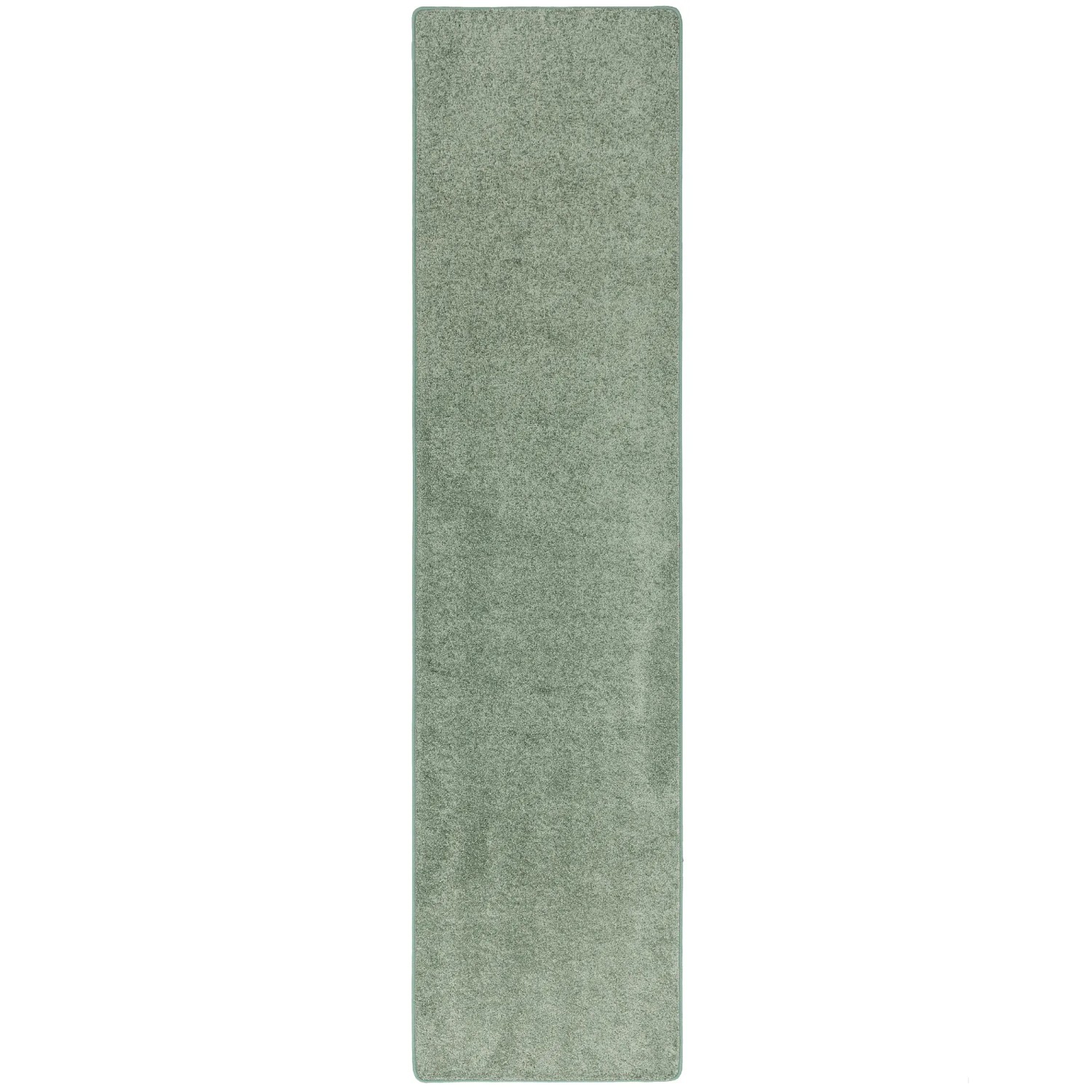 Mintgrüner Snapstyle Hochflor Teppichläufer Cottage, 80x400cm.