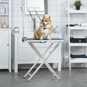 PawHut Fellpflege-Tisch mit Klemme und Haunch-Halter für Hunde. Höhenverstellbar.