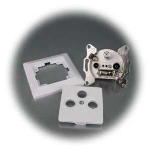 ChiliTec MILOS Antennendose TVRadioSAT Weiß Matt mit Rahmen