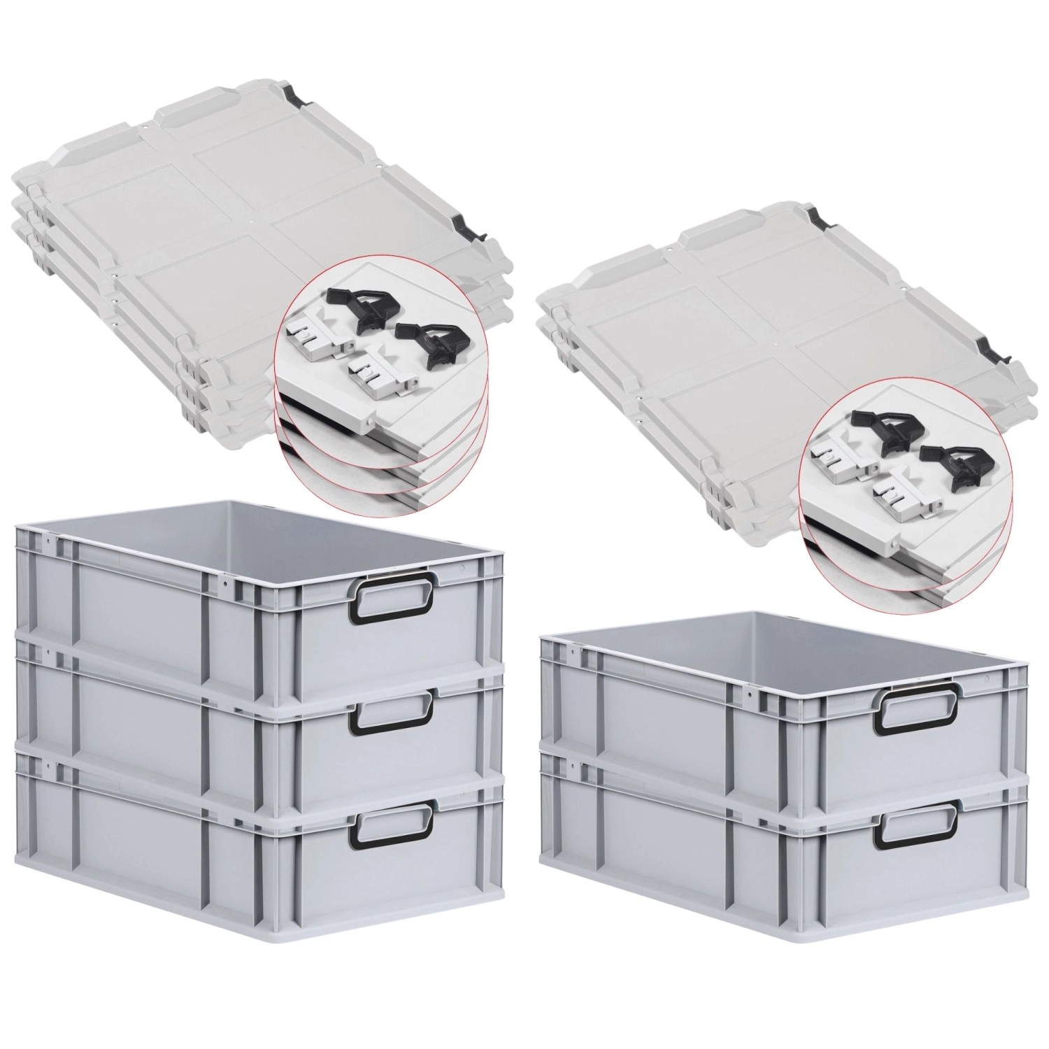 PROREGAL SuperSparSet 5x Eurobox Nextgen Color Mit Scharnierdeckel HxBxT 17 günstig online kaufen